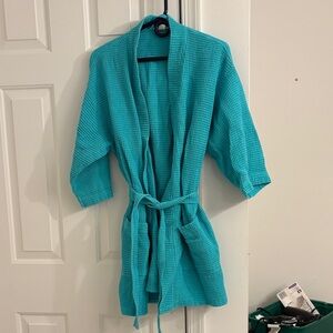 Turquoise Waffle Knit Robe